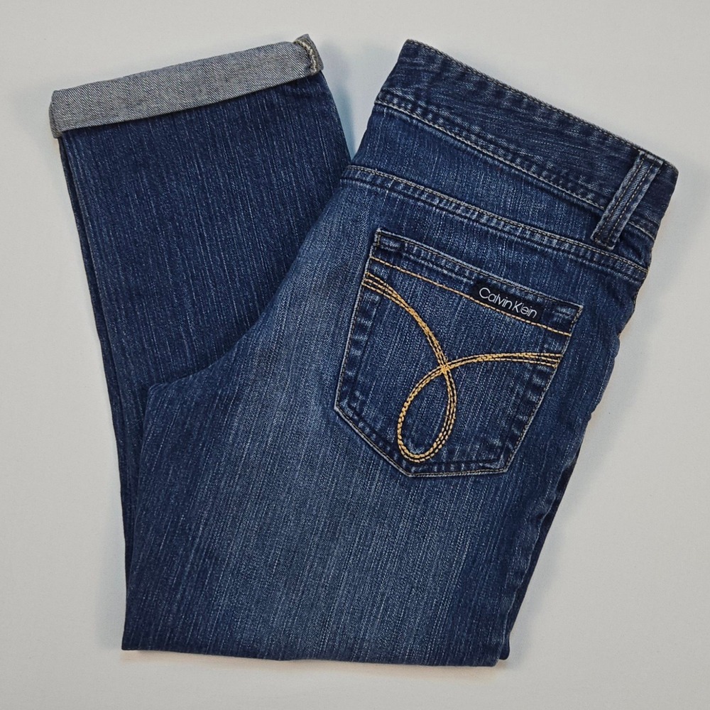 Calvin Klein Jeans Women's Size 8 Cropped Straight Leg Denim Jeans Medium Wash